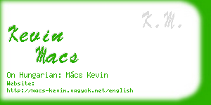 kevin macs business card