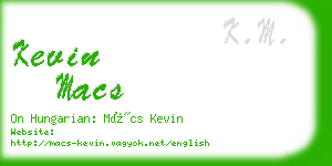 kevin macs business card